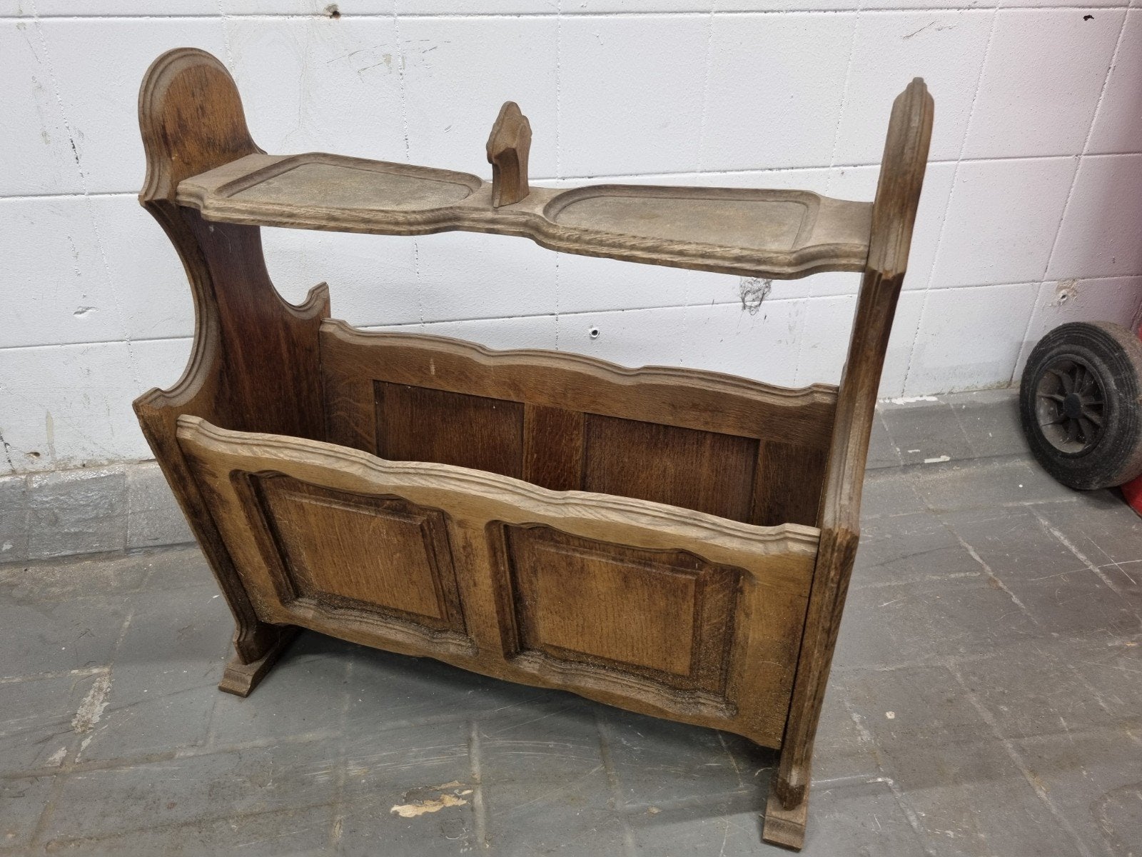 Ouderwetse houten krantenbak - Vintage stijl, Ophalen, Gebruikt, Vintage, Hout