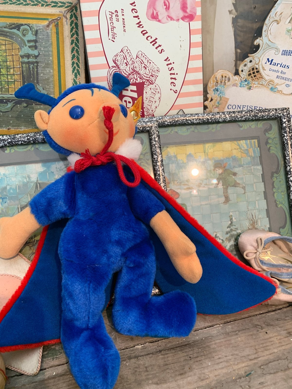 Steiff Maja de Bij Willy knuffel - Vintage, Gebruikt, Overige karakters, Blauw, Ophalen of Verzenden
