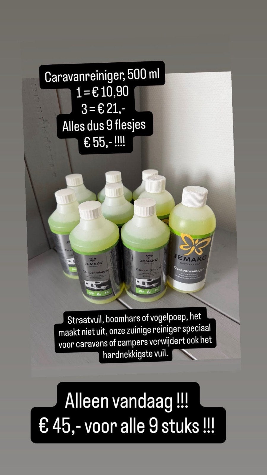 JEMAKO Caravanreiniger 500ml - 9 flessen voordeelpack, Huis en Inrichting, Ophalen of Verzenden