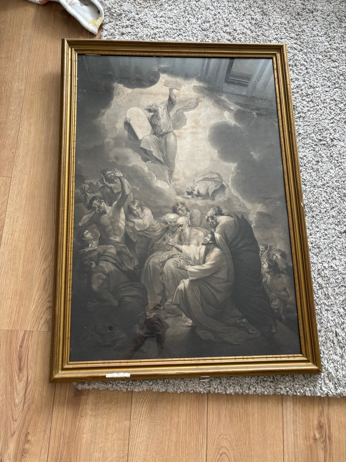 Oude religieuze prent in lijst - Kunsthandel Borzo, Ophalen of Verzenden
