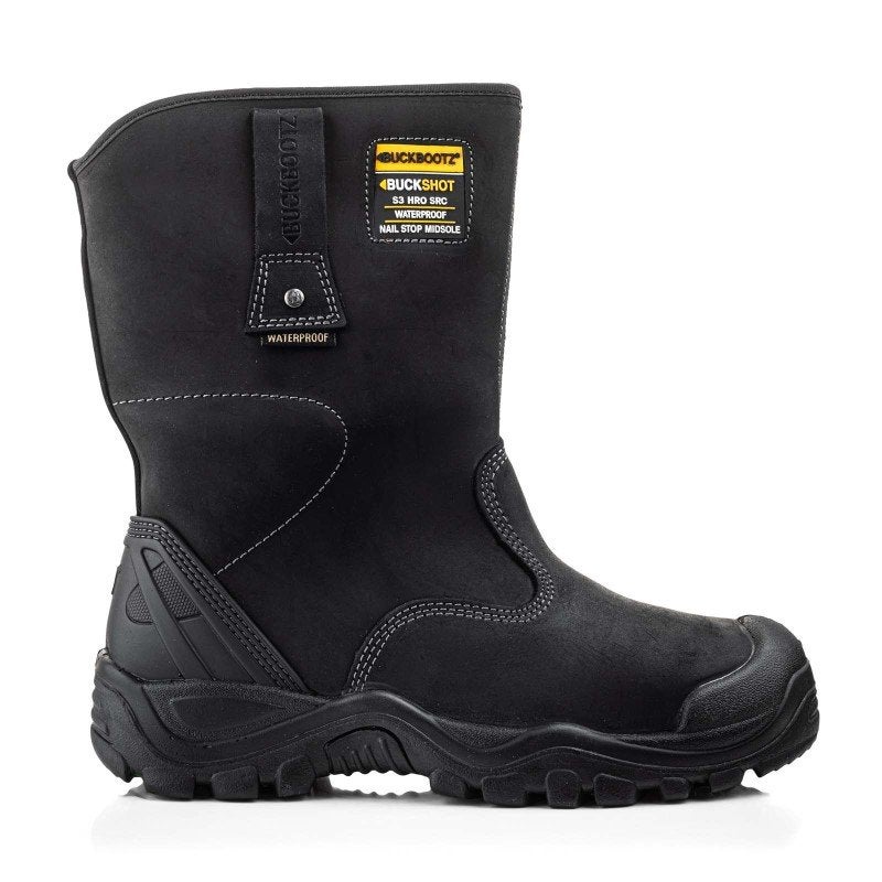 BuckBootz BSH010BK S3 Waterdichte Werklaarzen Zwart 40-47