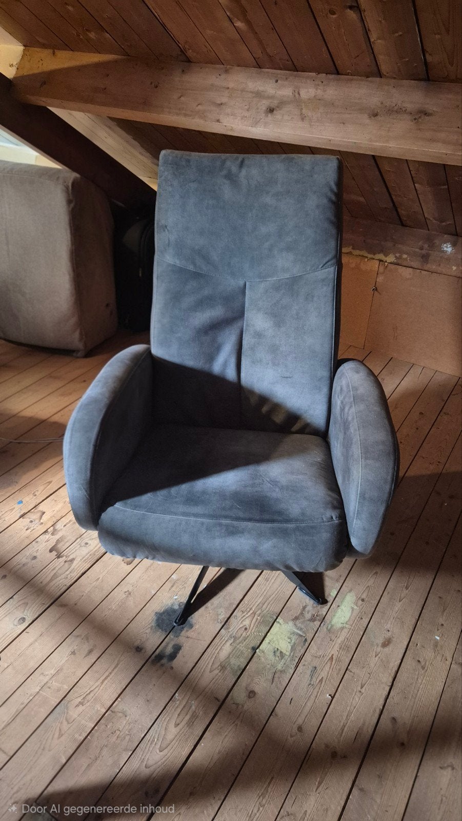 Groene luie draaistoel, Huis en Inrichting, Stoelen, Ophalen, Zo goed als nieuw, Stof