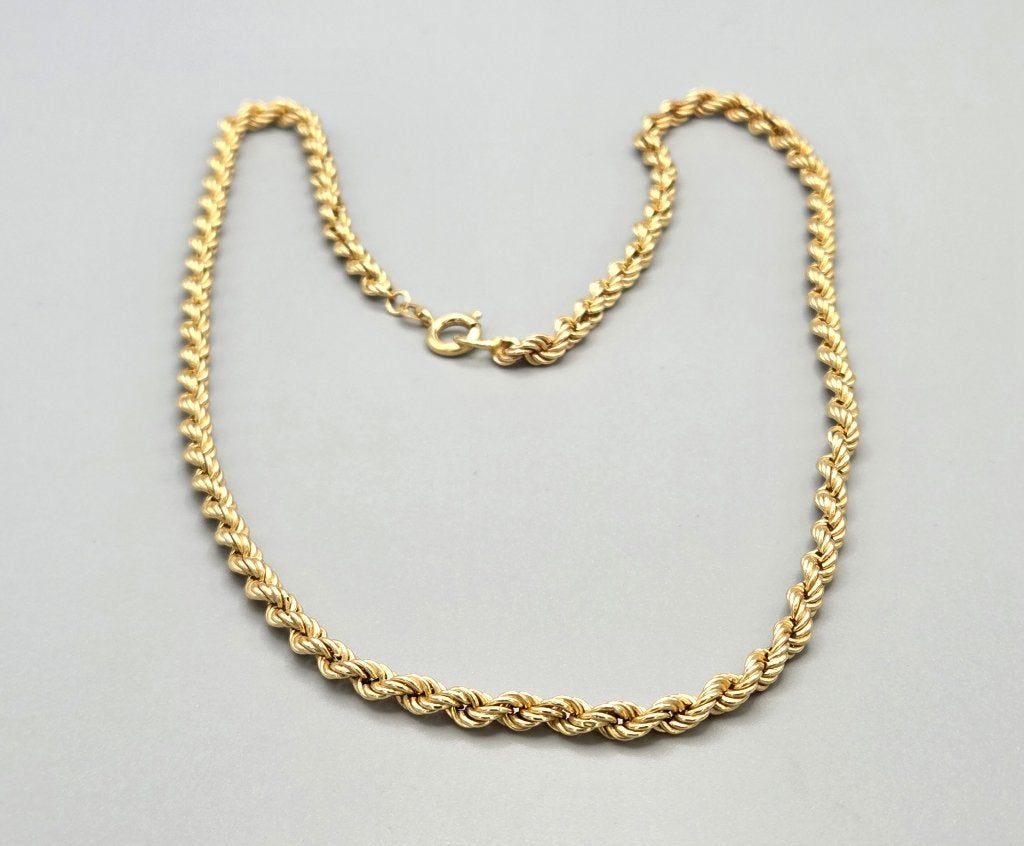 Gouden rope/koord schakel ketting. 2026/369, ., Ophalen of Verzenden, Zo goed als nieuw, .