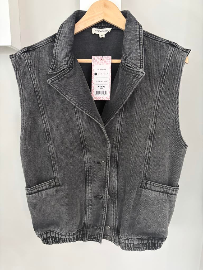 NIEUW Denim gilet maat XS, Ophalen of Verzenden, Nieuw, Maat 34 (XS) of kleiner, Grijs
