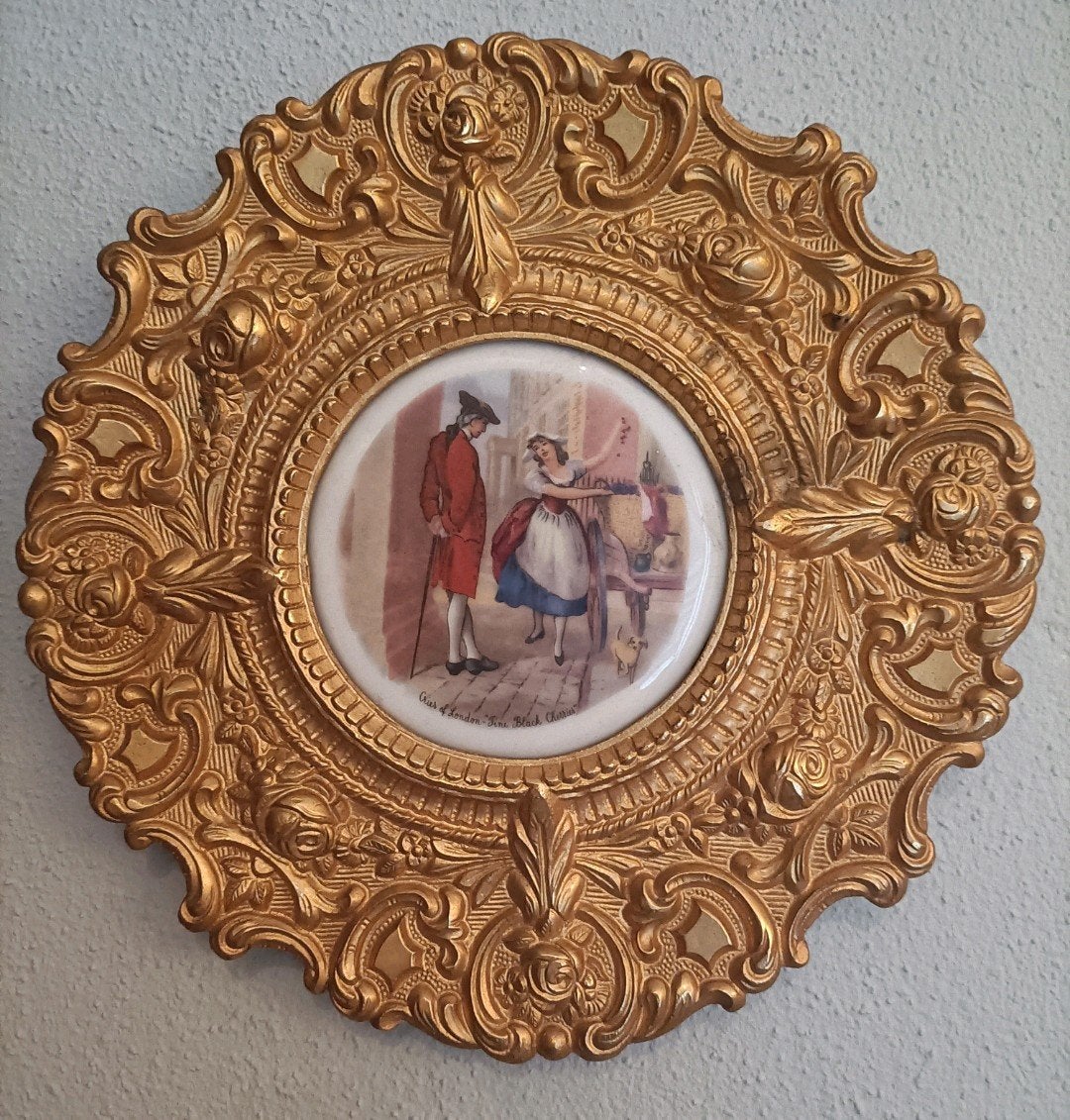 Vintage Fragonard Plaquette in Sierlijke Messing Lijst, Antiek en Kunst, Ophalen of Verzenden