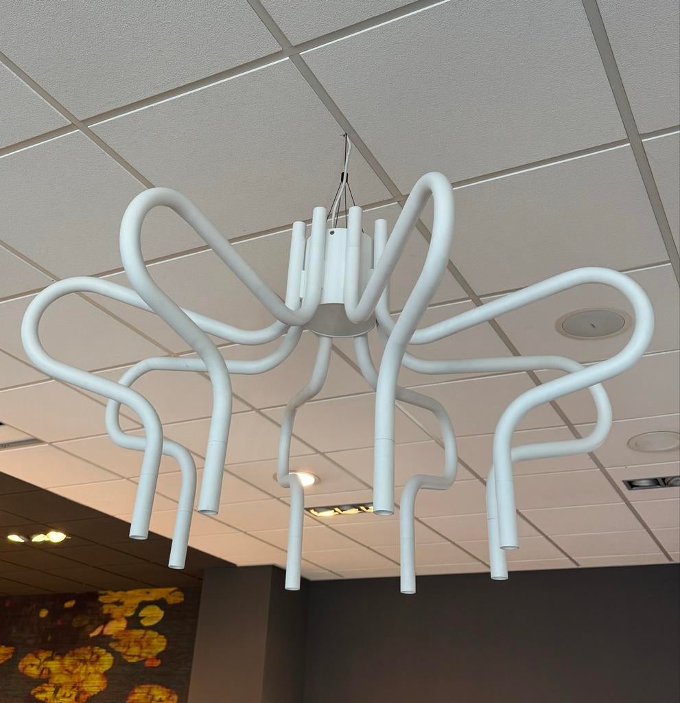 King George hanglamp (Wit) – Design LED, Ophalen, Zo goed als nieuw, Metaal