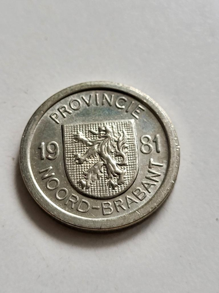 Ronde penning 5 cents Provincie Noord-Brabant 1981, Ophalen of Verzenden