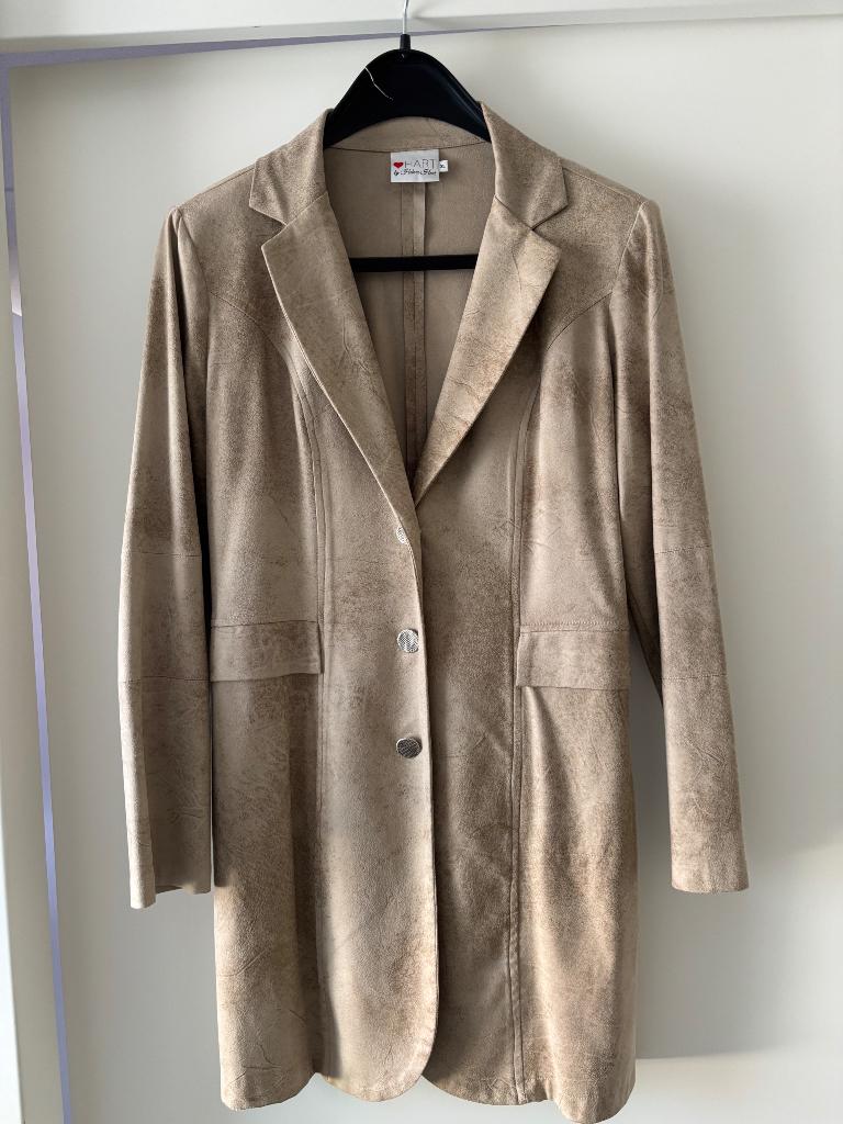 Helena hart blazer (lang), Kleding | Dames, Jasjes, Kostuums en Pakken, Zo goed als nieuw, Jasje, Maat 46/48 (XL) of groter, Beige