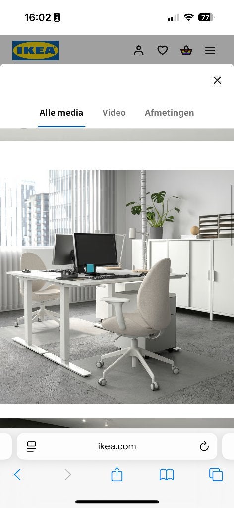 Bureau IKEA Trotten wit, Ophalen, Zit-sta bureau, Gebruikt, 120 cm