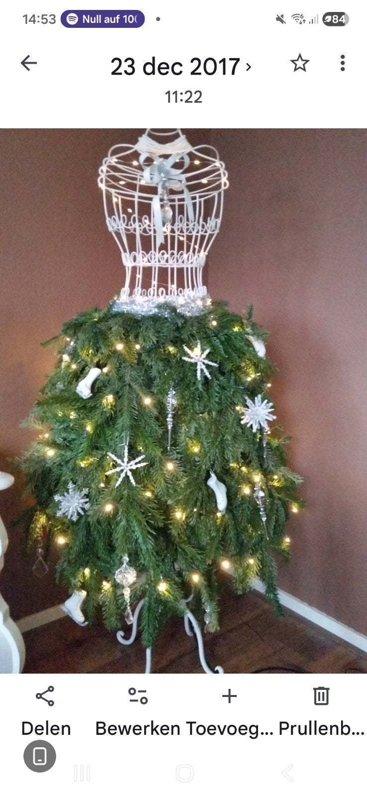 kerst Decoratieve paspop van metaal, wit, Diversen, Ophalen of Verzenden, Gebruikt