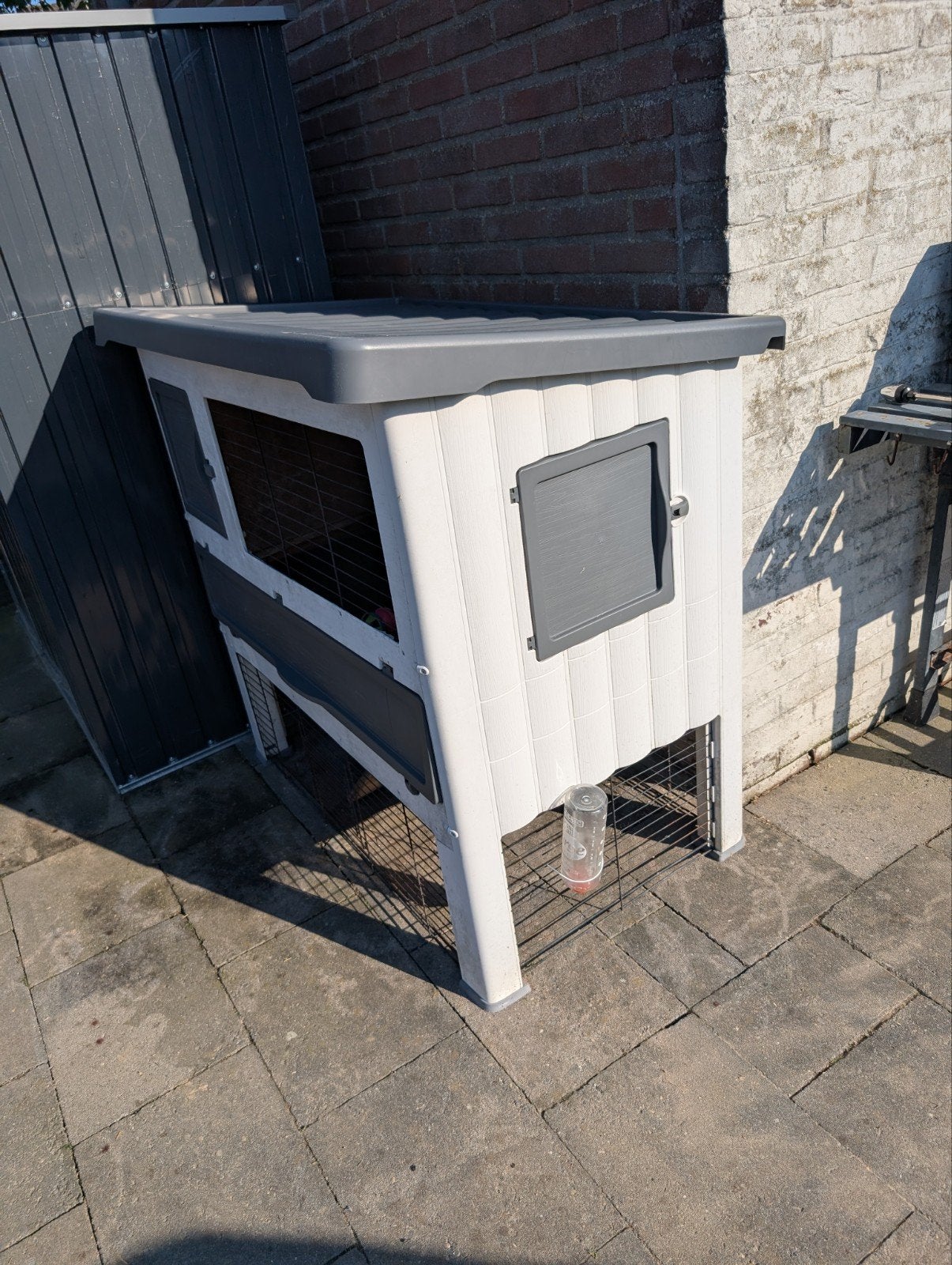 Konijnenhok buiten – 73,5  107,5 cm – met verdieping, Dieren en Toebehoren, Ophalen, 90 cm of meer, Hok, 110 cm of meer