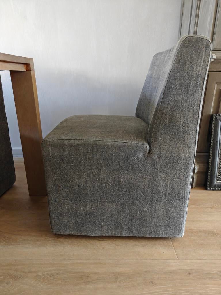 eetkamerstoelen, linnen stof met wieltjes, Ophalen, Zo goed als nieuw, Vier, Stof