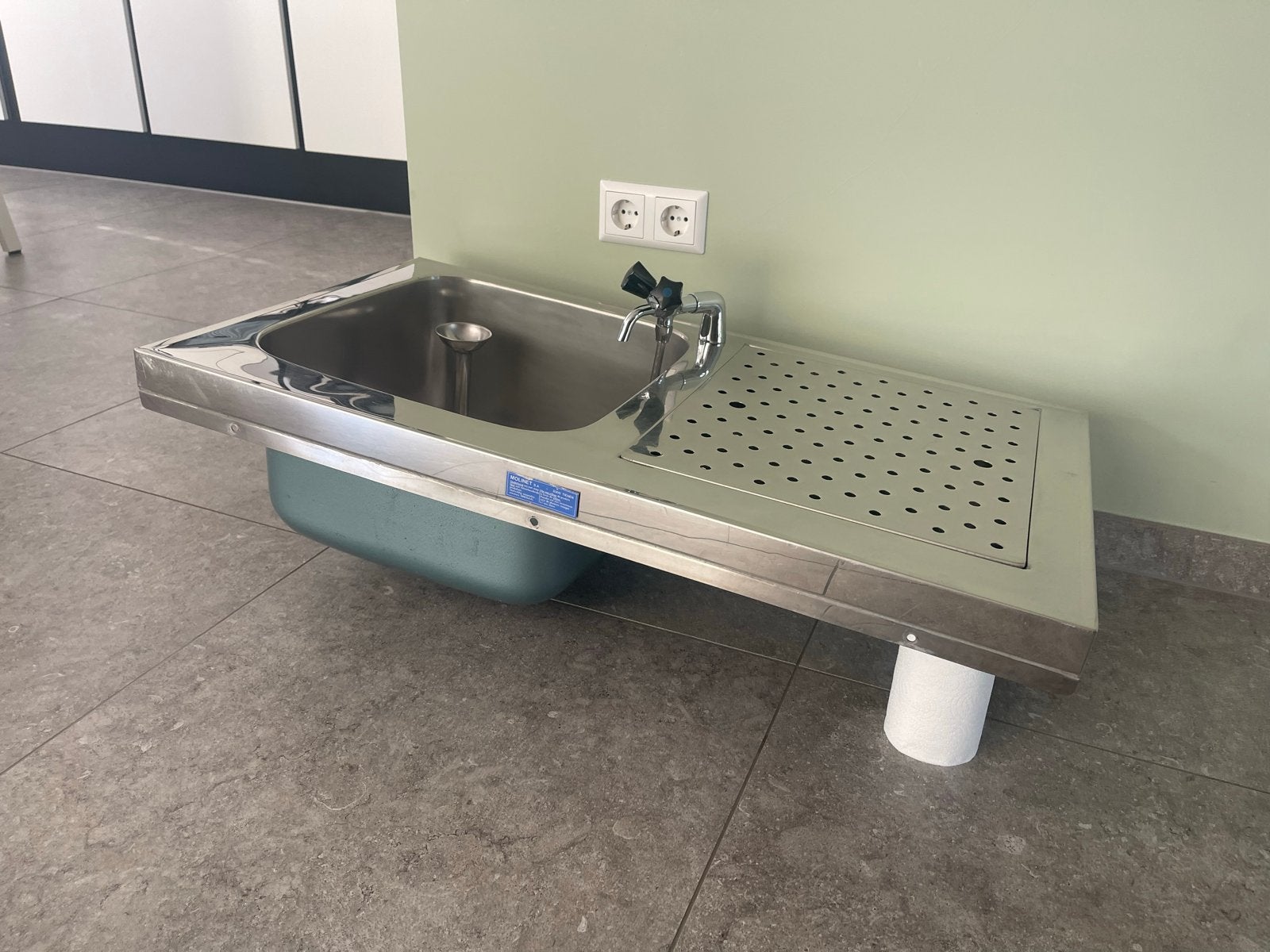 Molinet RVS barblad met spoelbak en lekbak voor thuisbar, Huis en Inrichting, Keuken | Keukenbenodigdheden, Ophalen, Zilver, Metaal