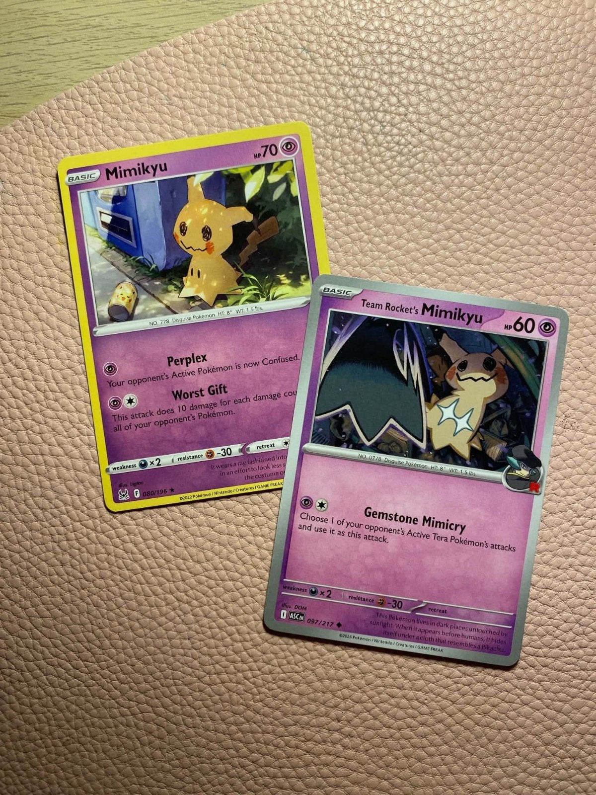 Pokémon kaarten Mimikyu - 2 stuks, Ophalen of Verzenden, Zo goed als nieuw, Meerdere kaarten
