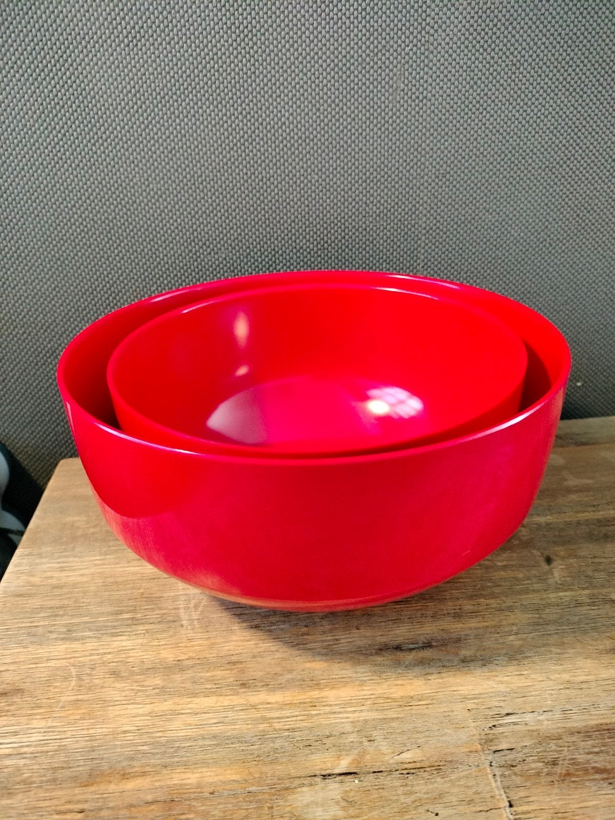 vintage Mepal Denmark rode melamine kommen, Ophalen of Verzenden, Gebruikt