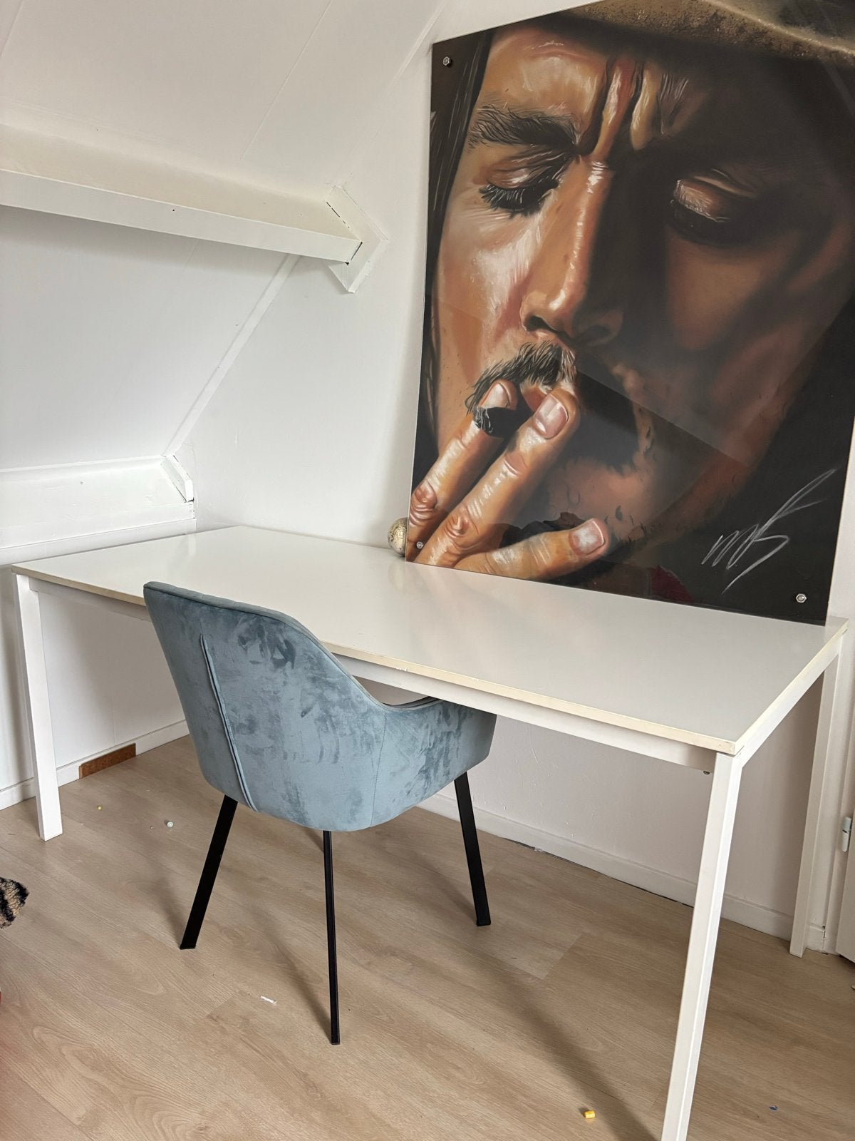 Wit bureau - 175 cm lang, 75 cm breed, Huis en Inrichting, Bureaus, Ophalen, Overige typen, Gebruikt, Spaanplaat of MDF