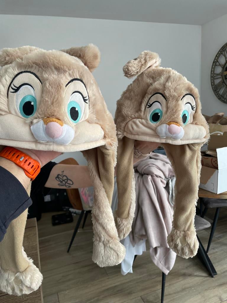 2x Bambi muts (stampertje) oren - Zo goed als nieuw, Jongetje of Meisje, Ophalen of Verzenden, Zo goed als nieuw, Maat 86