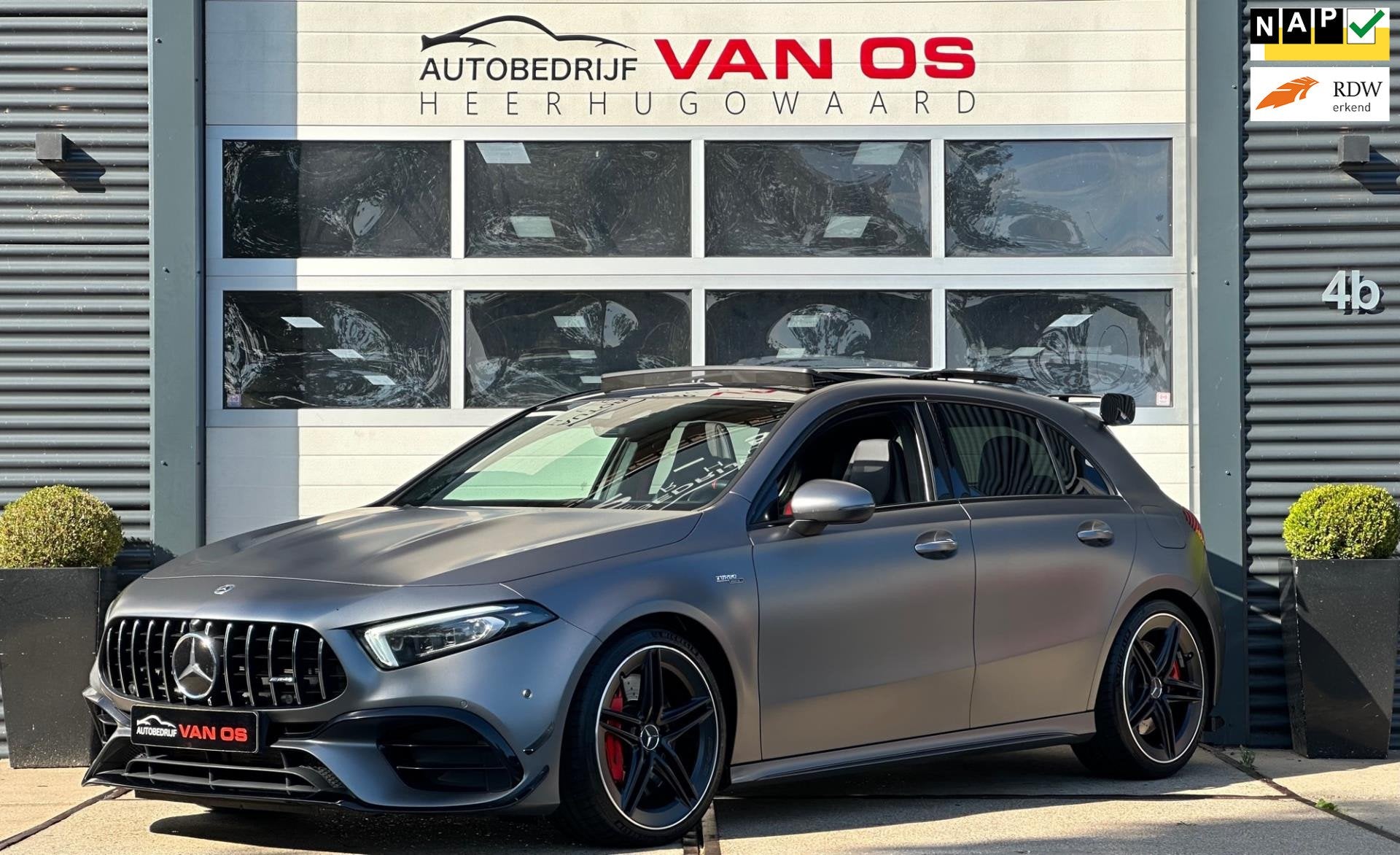 Mercedes-Benz A-klasse AMG 45 S 4MATIC+ PANO / AERO / SFEER, Automaat, Dealer onderhouden, Gebruikt, 4 cilinders