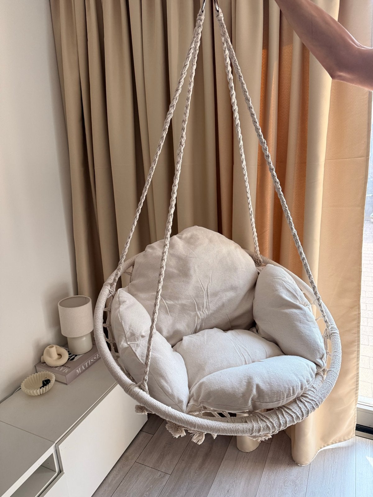 Bohemian Hangstoel - Comfortabel en Stijlvol, Ophalen, Wit, Nieuw, Eén