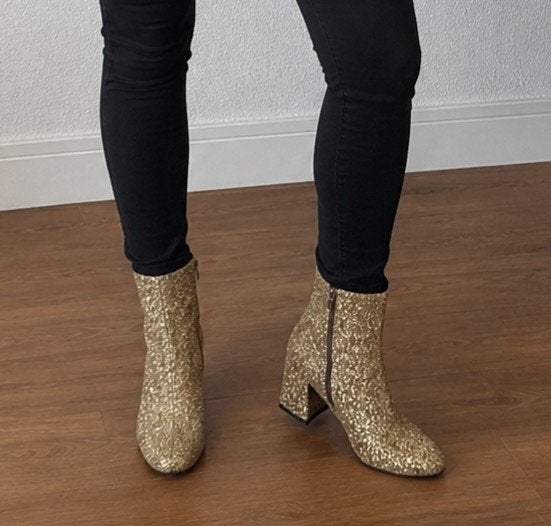 Gouden Glitter Hakjes Maat 38 - Nieuw, Ophalen of Verzenden, Nieuw, Overige kleuren, Schoenen met hoge hakken