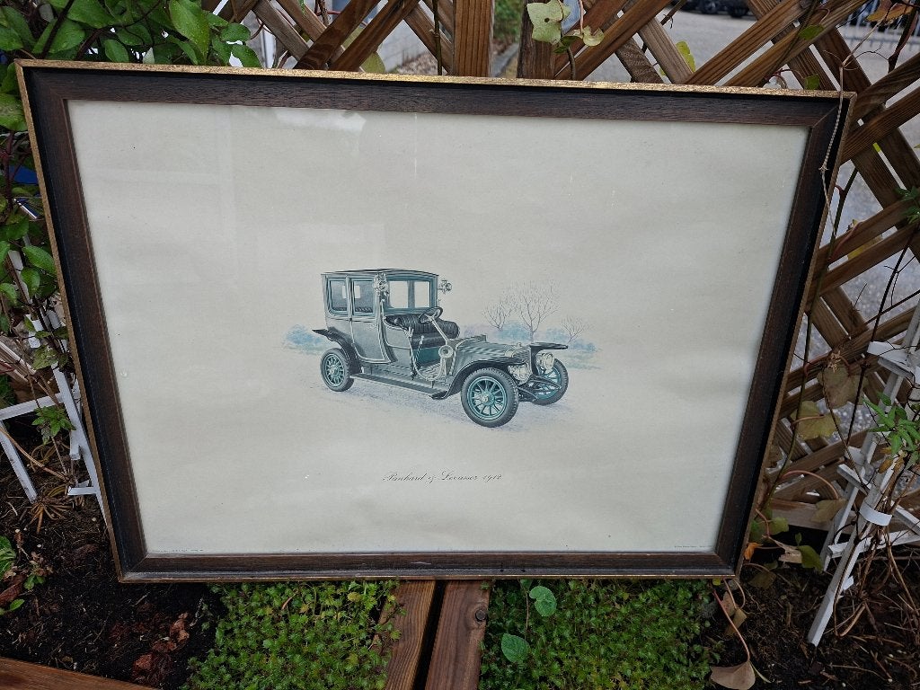 Vintage Auto Prent: Panhard & Levassor 1912, Verzamelen, Foto's en Prenten, Ophalen, Voor 1940, Gebruikt, Overige onderwerpen