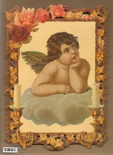 Schilderij Engel op wolk poezieplaat 7203, Ophalen of Verzenden