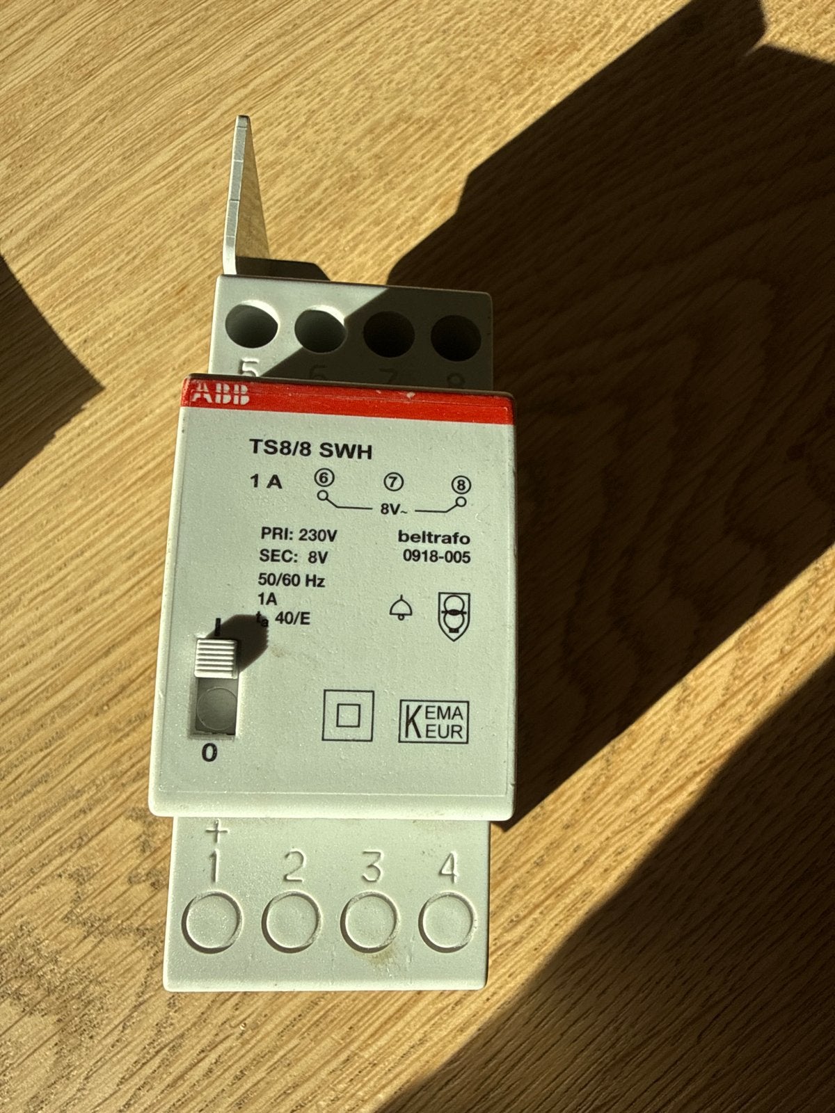 ABB TS8/8 SWH 8V 1A Beltransformator, Ophalen of Verzenden, Gebruikt, ABB, Overige typen