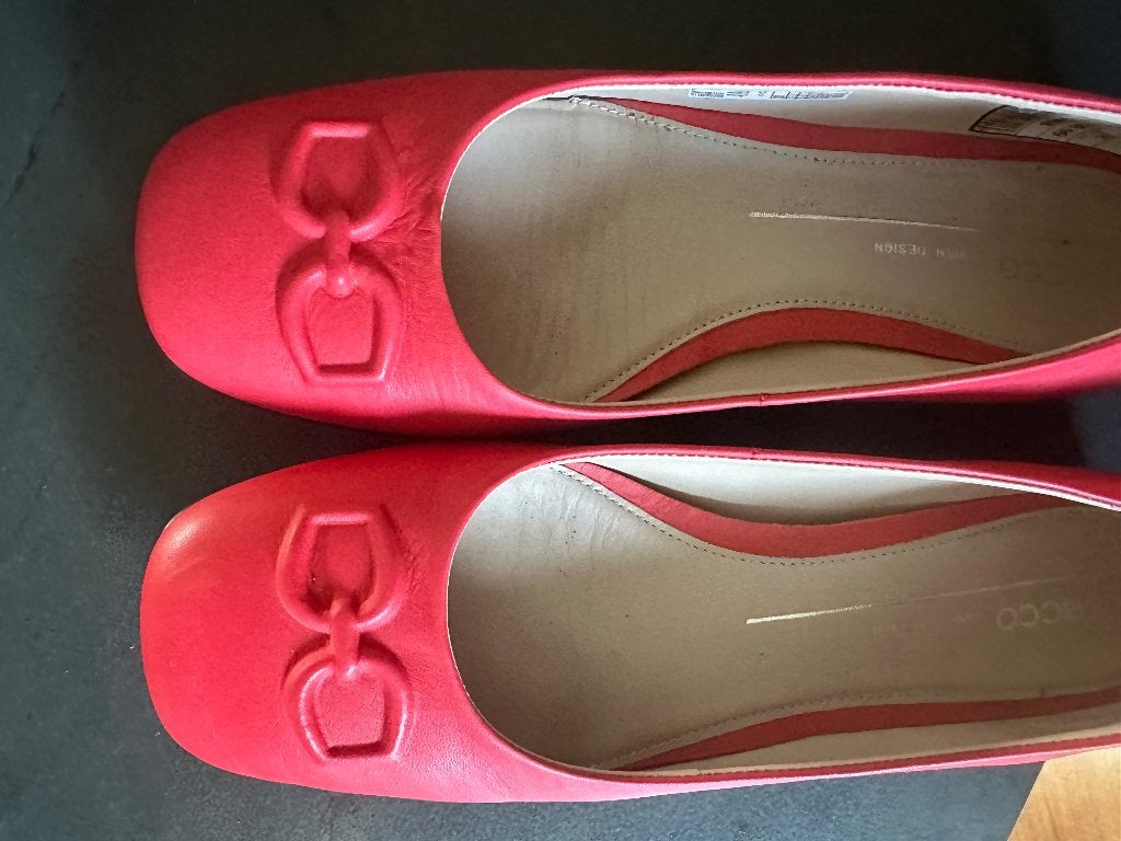 Ecco Ballerina’s felroze/rood, Ecco, Overige kleuren, Zo goed als nieuw, Ballerina's