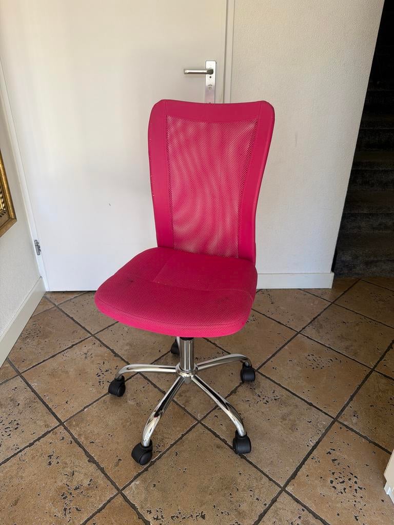 Bureaustoel roze, Huis en Inrichting, Bureaustoelen, Ophalen, Gebruikt, Roze