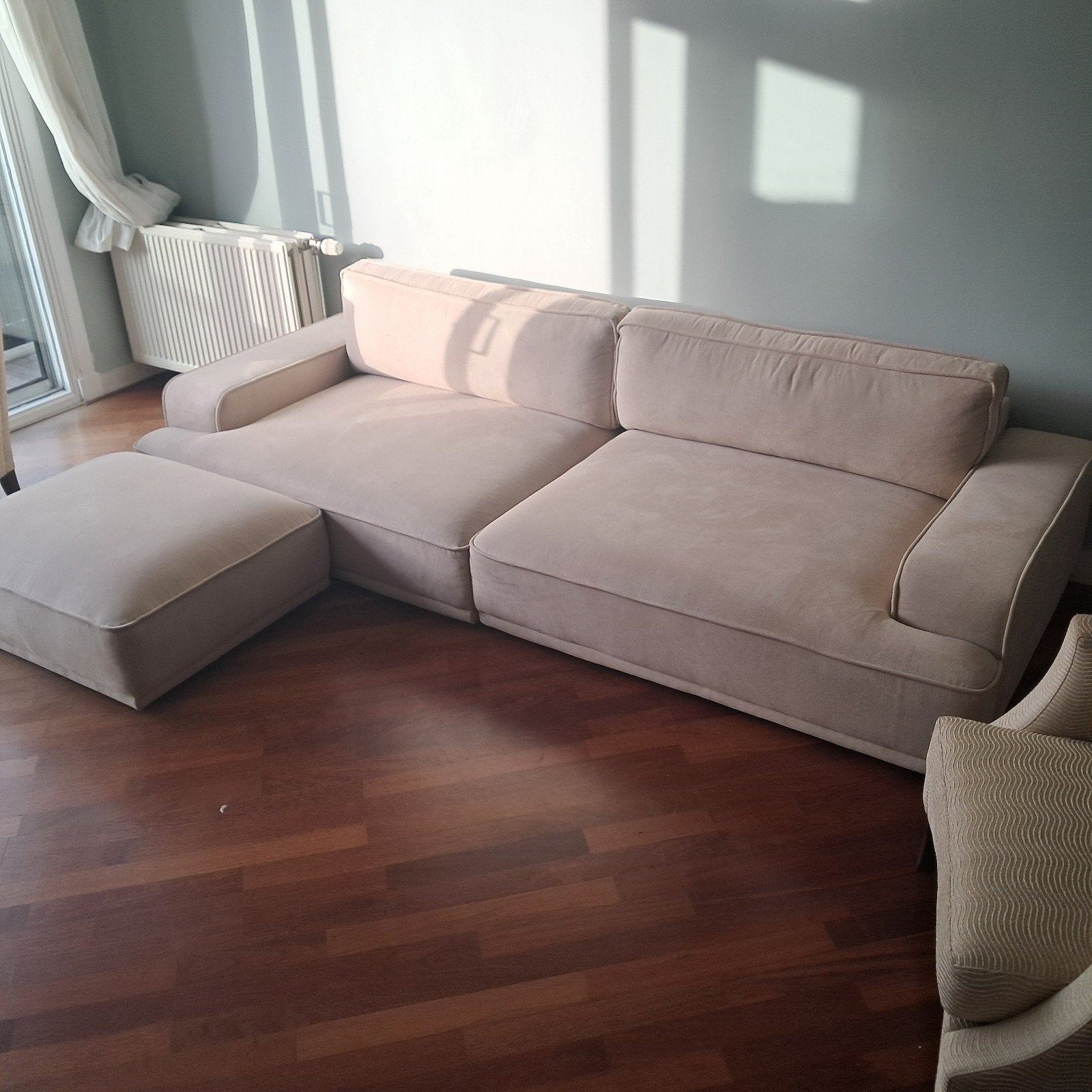 SOFACOMPANY Leonora bank 3,5 persoons met poef, 250 tot 300 cm, 100 tot 125 cm, Ophalen of Verzenden, Zo goed als nieuw