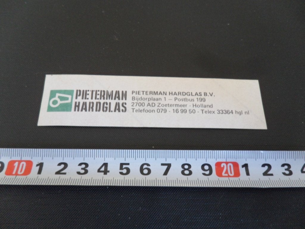 sticker zoetermeer pieterman hardglas blijdorplaan 1, Ophalen, Zo goed als nieuw