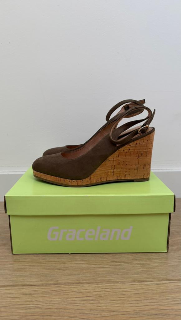 Nieuw groen khaki sleehak sandalen maat 38 Graceland, Nieuw, Groen, Sandalen of Muiltjes, Ophalen of Verzenden