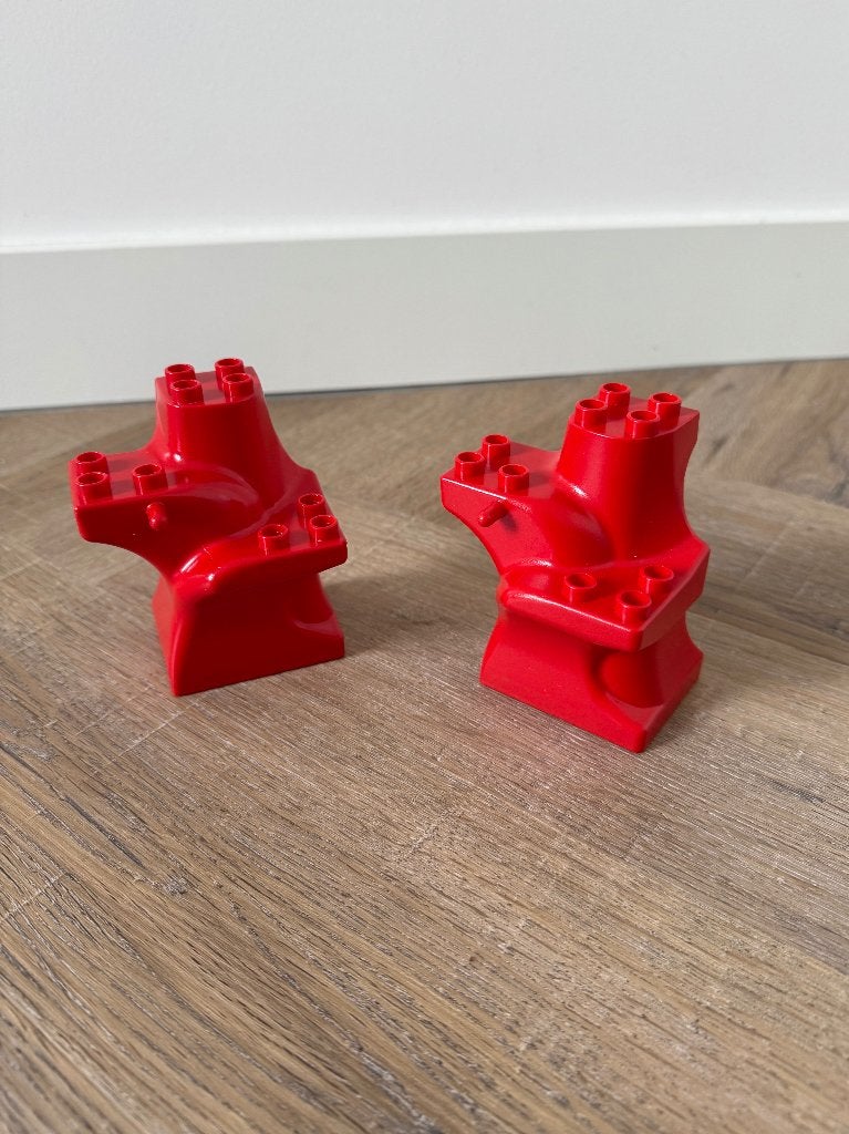 Heel goed 2x vintage rood Lego Duplo boomstam boom 6411 set, Ophalen of Verzenden, Zo goed als nieuw, Duplo