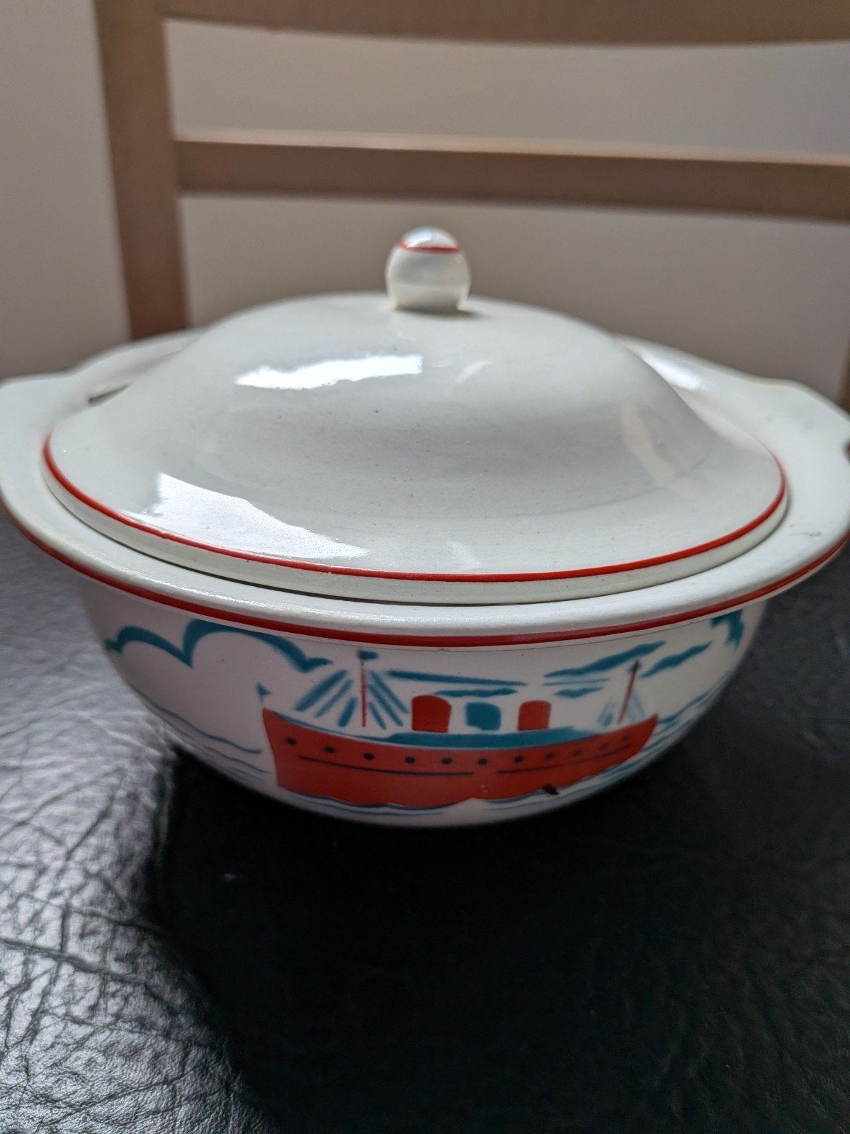 leuk art deco schaaltje met scheepje, Antiek en Kunst, Ophalen of Verzenden