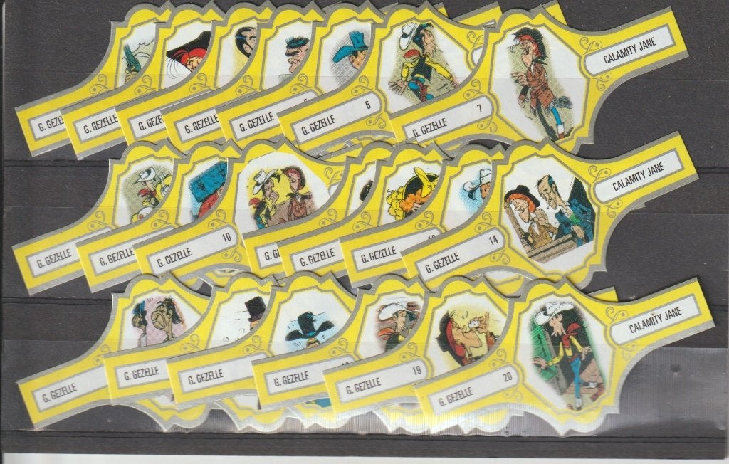 reeks  5  lucky luke  1-20   sigarenbanden, Ophalen of Verzenden, Zo goed als nieuw, Sigarenbandjes