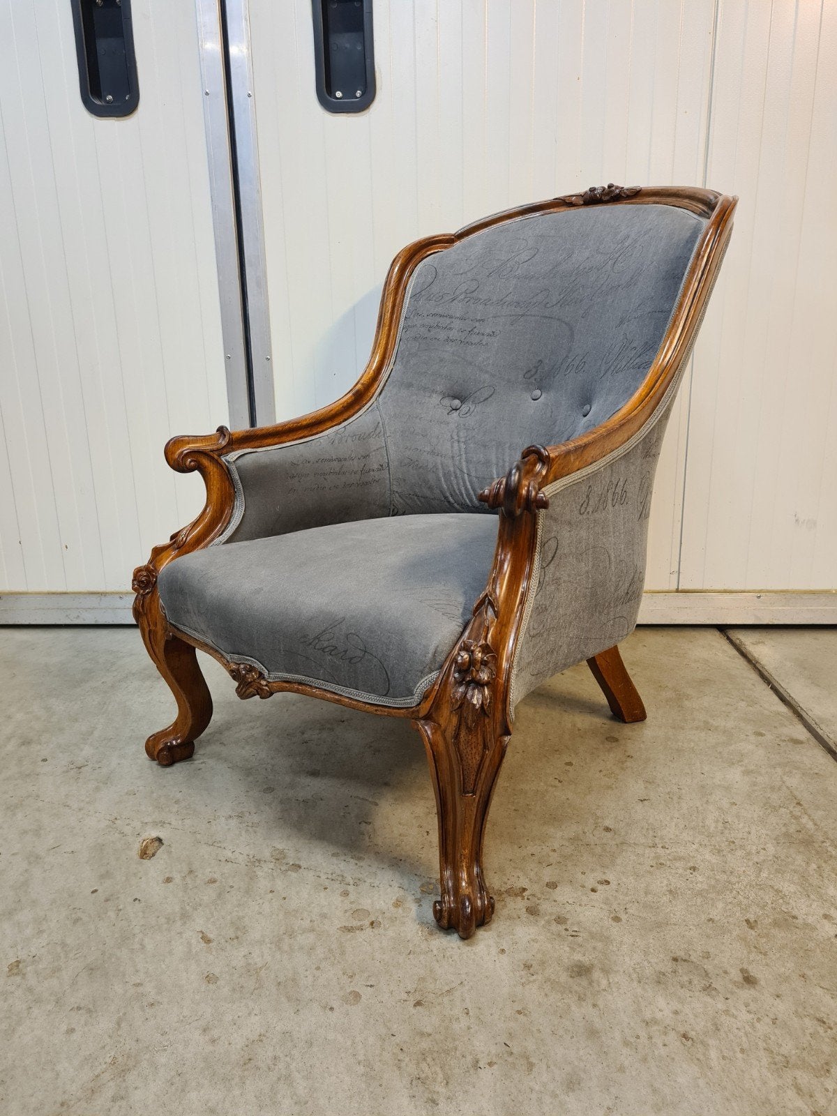 fauteuil, stoel, louis xv stijl, massief palissanderhout, Ophalen
