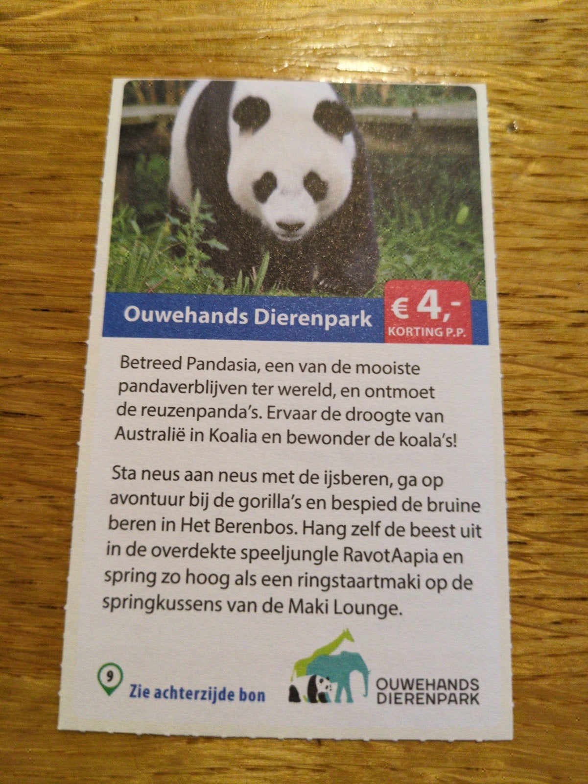 Kortingsbon voor Ouwehands Dierenpark Rhenen, 4 euro korting, Tickets en Kaartjes, Drie personen of meer, Kortingskaart