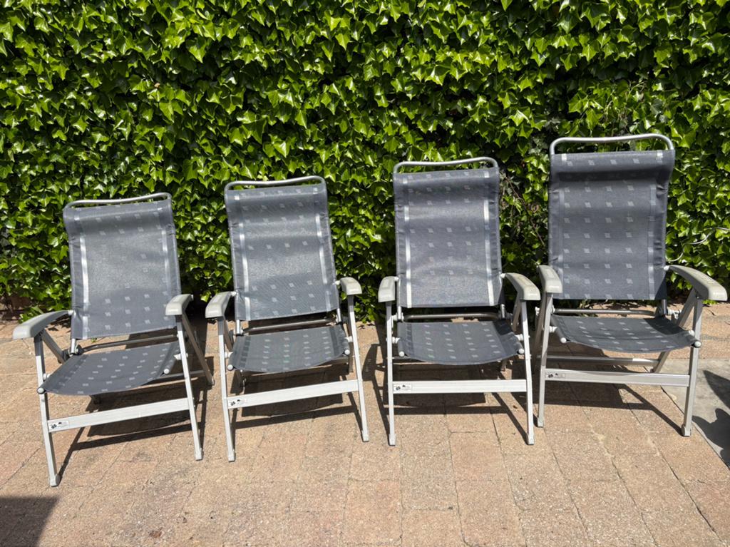 Dukdalf 4 nette verselbate campingstoelen / tuinstoelen, Ophalen, Zo goed als nieuw, Campingstoel