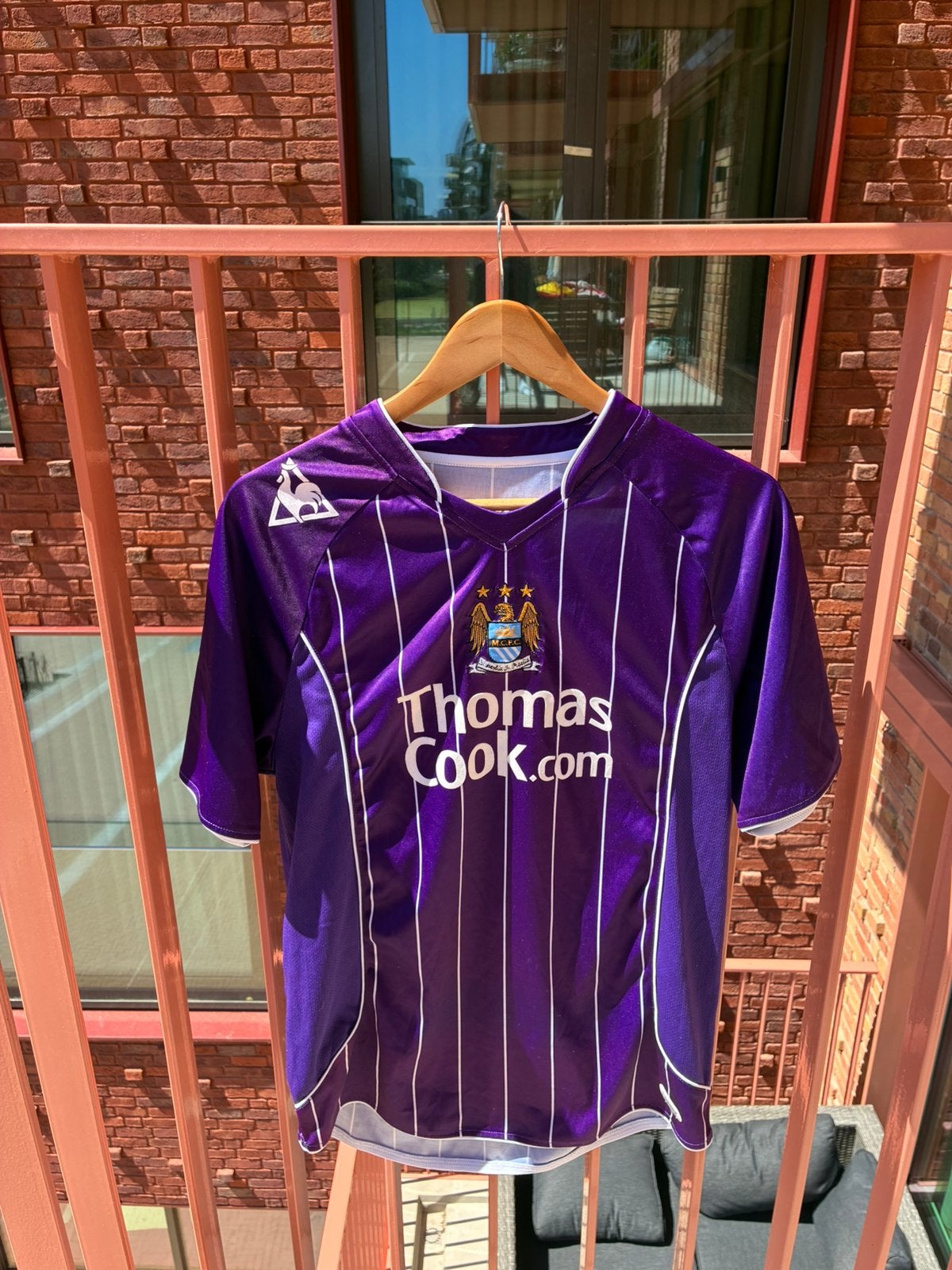 Le Coq Sportif Manchester City Uitshirt 2007-08 | Maat M, Sport en Fitness, Ophalen of Verzenden, Zo goed als nieuw, Shirt