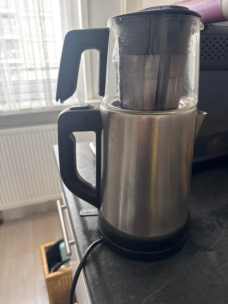 Waterkoker met theepot, 1 tot 2 liter, Ophalen of Verzenden, Gebruikt, Draadloos