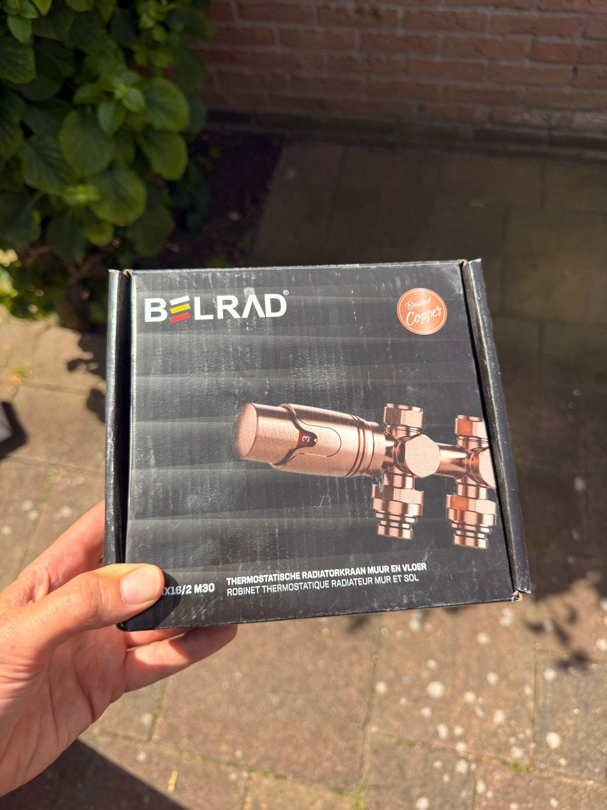Belrad Thermostatische Radiatorkraan Koper Geborsteld, Minder dan 30 cm, Radiator, Nieuw, Minder dan 60 cm