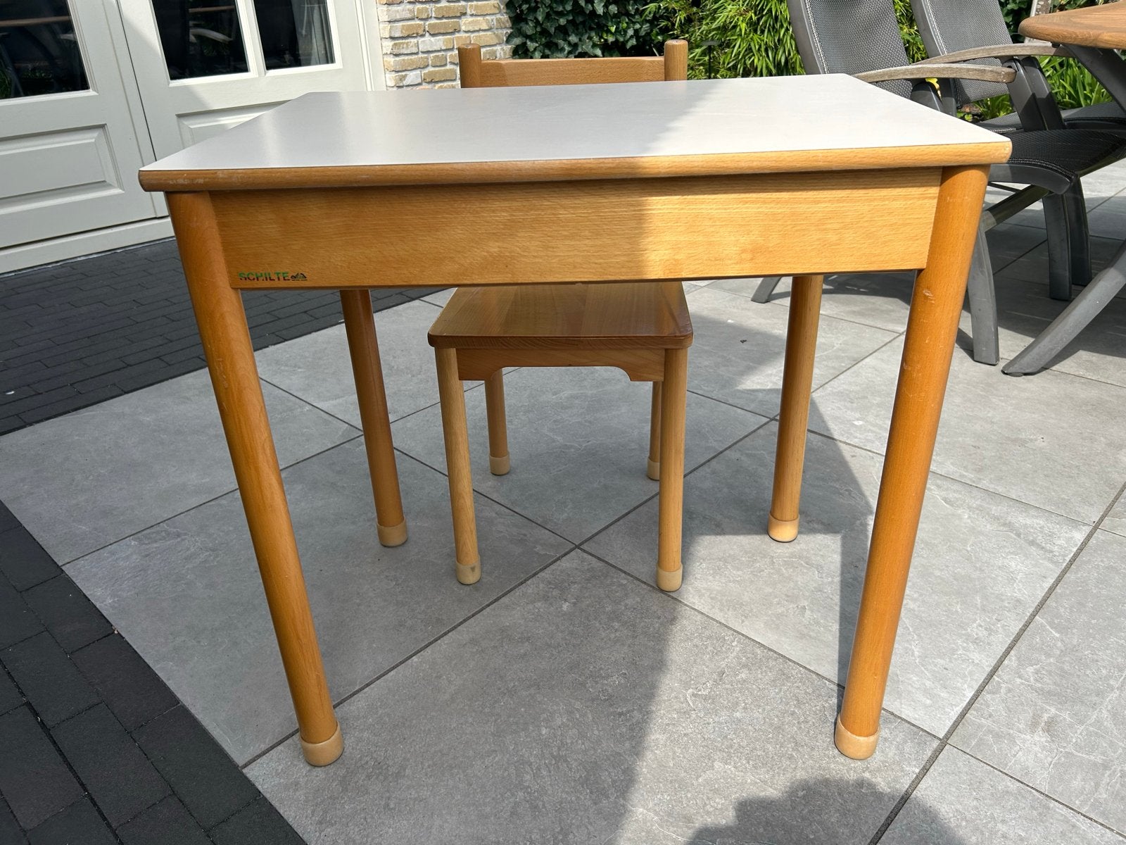 Schilte kinderbureau met stoel - massief beuken, Ophalen, Gebruikt, Tafel(s) en Stoel(en)