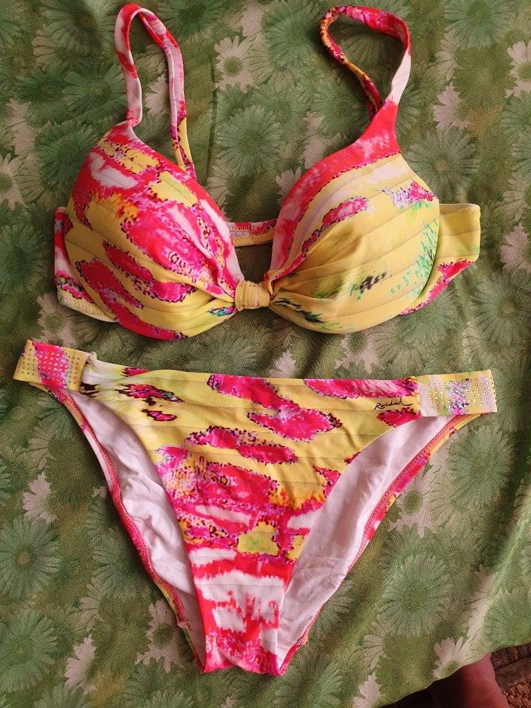 Roidal Bikini Palma Maat 38 D cup felle kleurenprint strass, Meerkleurig, Roidal, Ophalen of Verzenden, Zo goed als nieuw