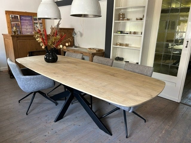 Nieuwe Deens ovale eettafel 250x100cm, Ophalen, 100 tot 150 cm, Eikenhout, Ovaal