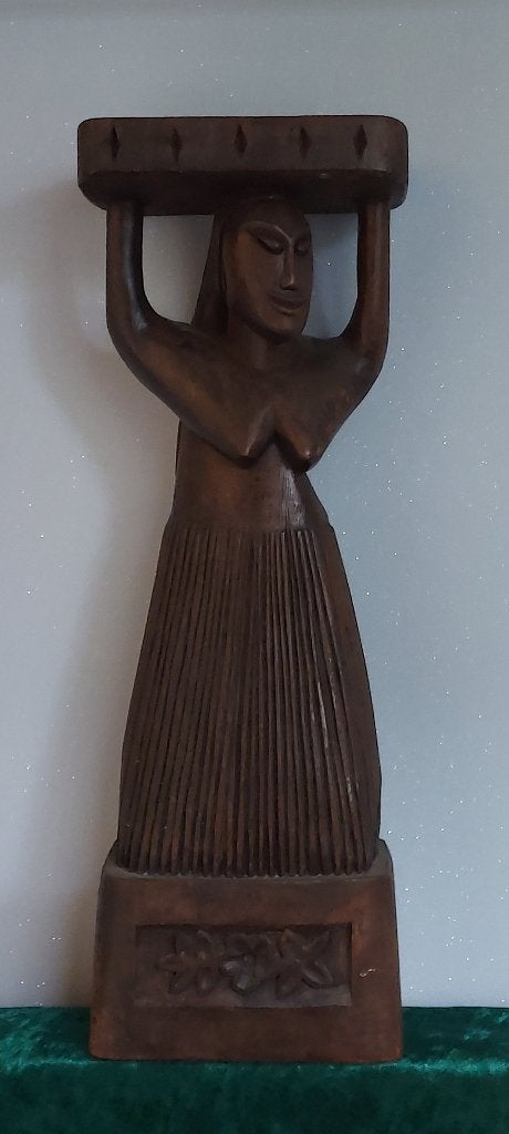 Tribal art, houten beeld van vrouw, Ophalen of Verzenden, Handgemaakt, 20 - 50 cm, Beeld