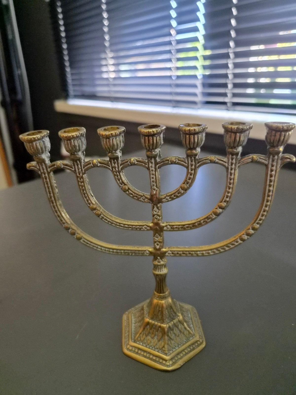 Vintage Koperen Menora - Handgemaakt in Israël, Antiek en Kunst, Ophalen of Verzenden