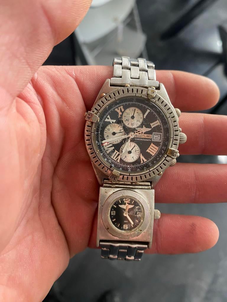 Breitling Chronograph Polshorloge - Batterijen leeg, Ophalen, Gebruikt, Staal, Breitling