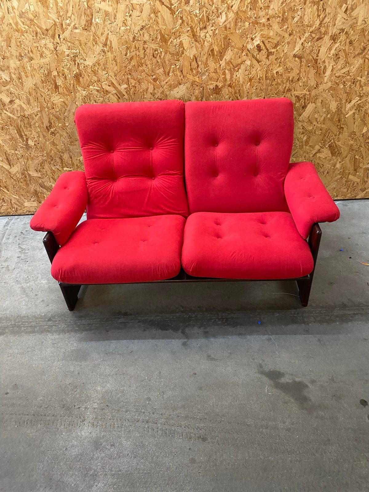 Jaren '70 Chill Bankje - Rood, 150 cm, Ophalen, Gebruikt, 150 tot 200 cm, Tweepersoons