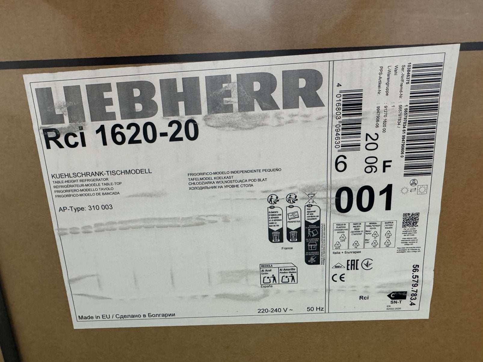 Liebherr Rci 1620 Plus Nieuw in doos ! Met factuur.