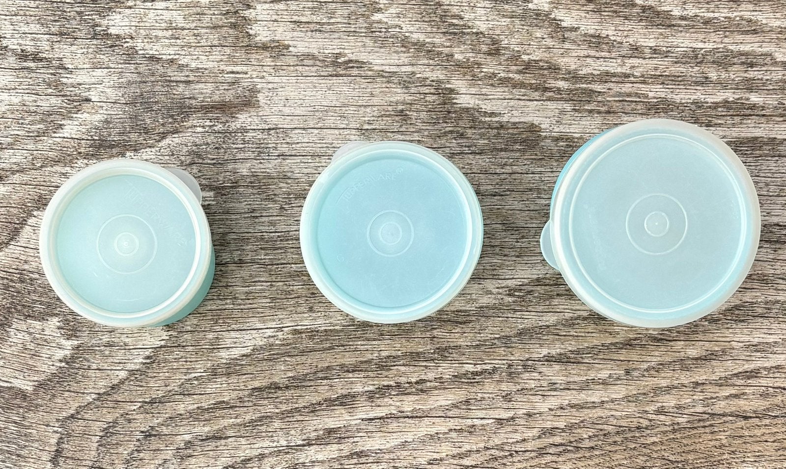 Tupperware bewaarbakjes klein, drie maten, Bewaardoos, Blauw, Met deksel, Ophalen of Verzenden